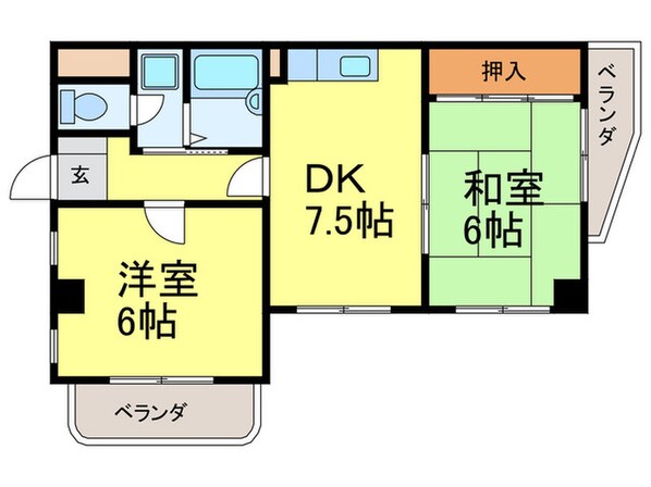 ４丁目ヴィレッヂの物件間取画像